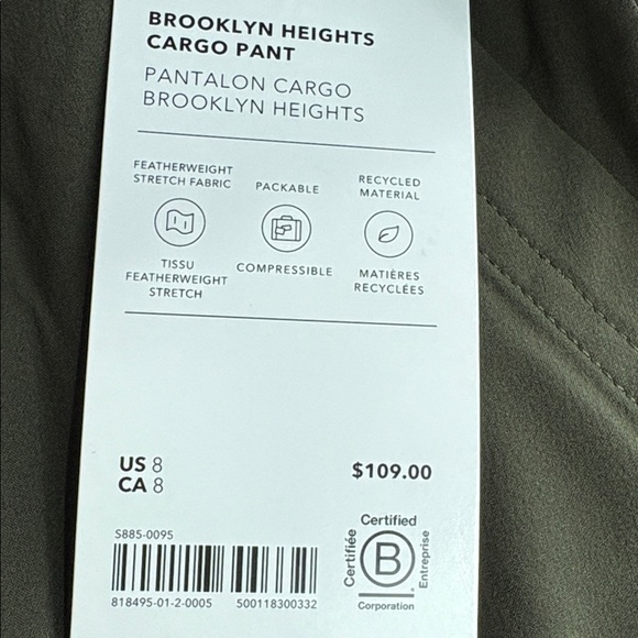 NWT Brooklyn Heights Aspen Olive Cargo Pant Size 10. - Picture 6 of 8